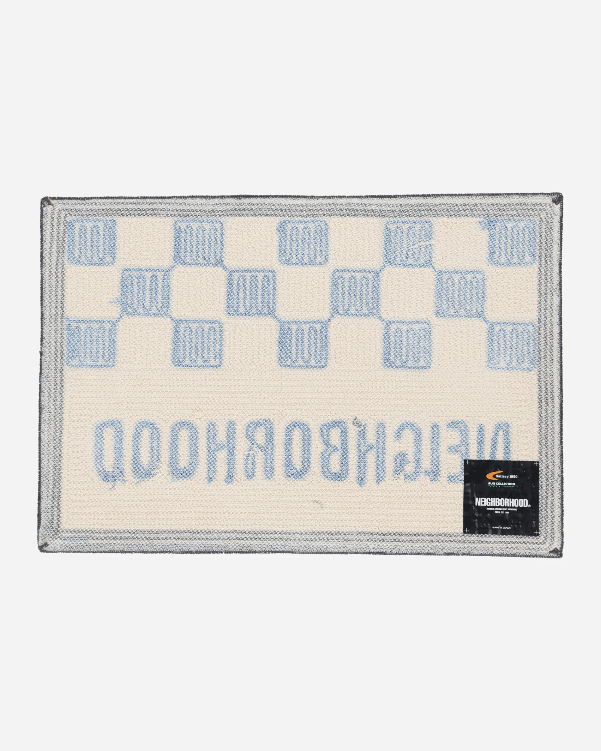 Neighborhood Textile^Gallery 1950 Checker Rug Mat Blue