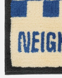 Neighborhood Textile^Gallery 1950 Checker Rug Mat Blue