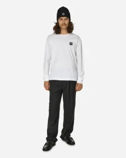 Stone Island T-Shirts^Garment Dyed Logo Longsleeve T-Shirt White