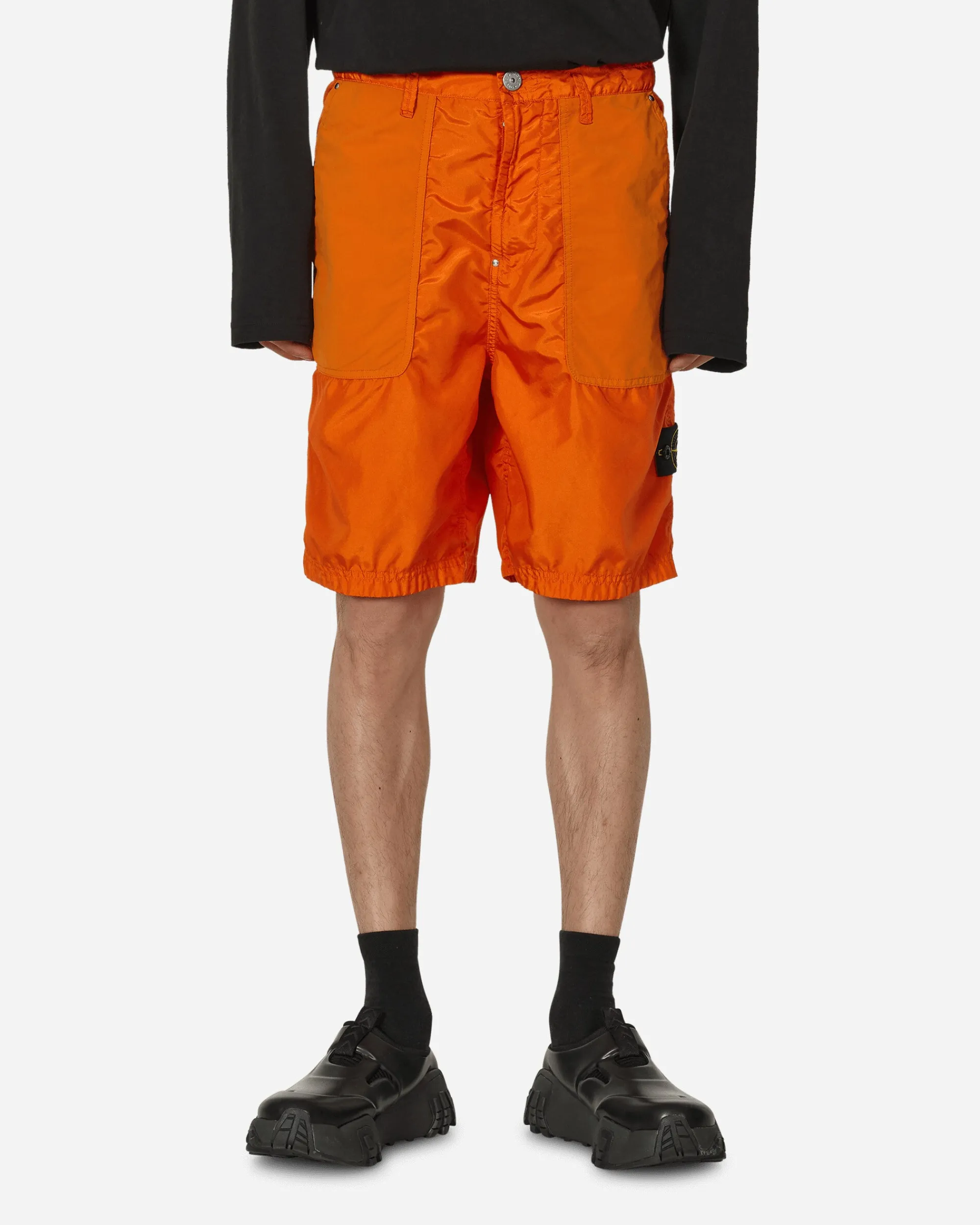 Stone Island Shorts^Garment Dyed Polyester Shorts Orange