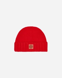 Stone Island Hats|Hats^Garment Dyed Wool Beanie Lobster Red