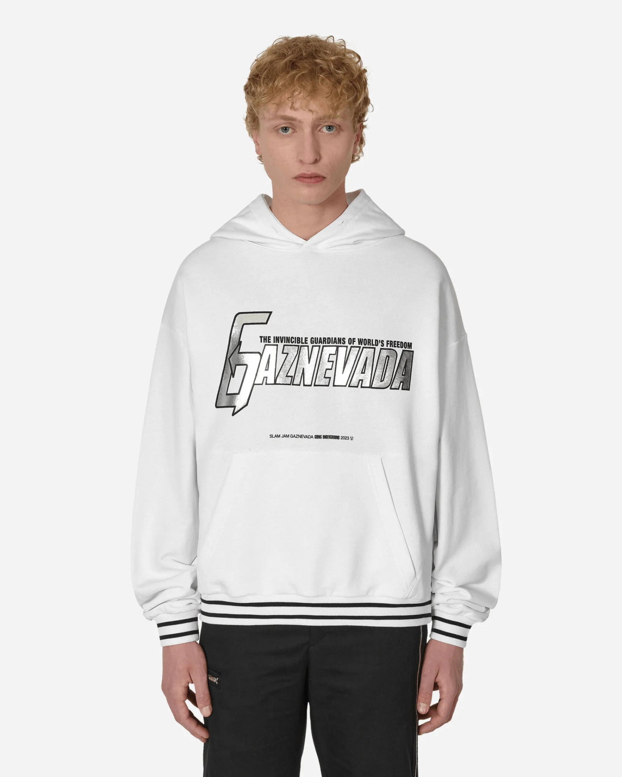 Slam Jam Sweatshirts^Gaznevada Graphic Hooded Sweatshirt White