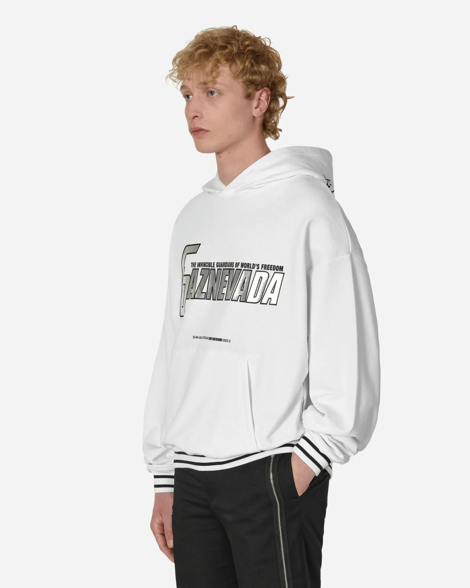 Slam Jam Sweatshirts^Gaznevada Graphic Hooded Sweatshirt White