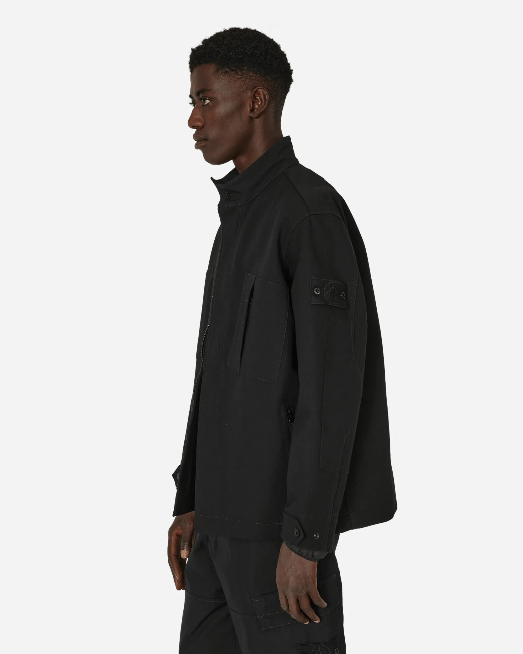 Stone Island Coats And Jackets^Ghost Piece Gabardine Doppio Jacket Black