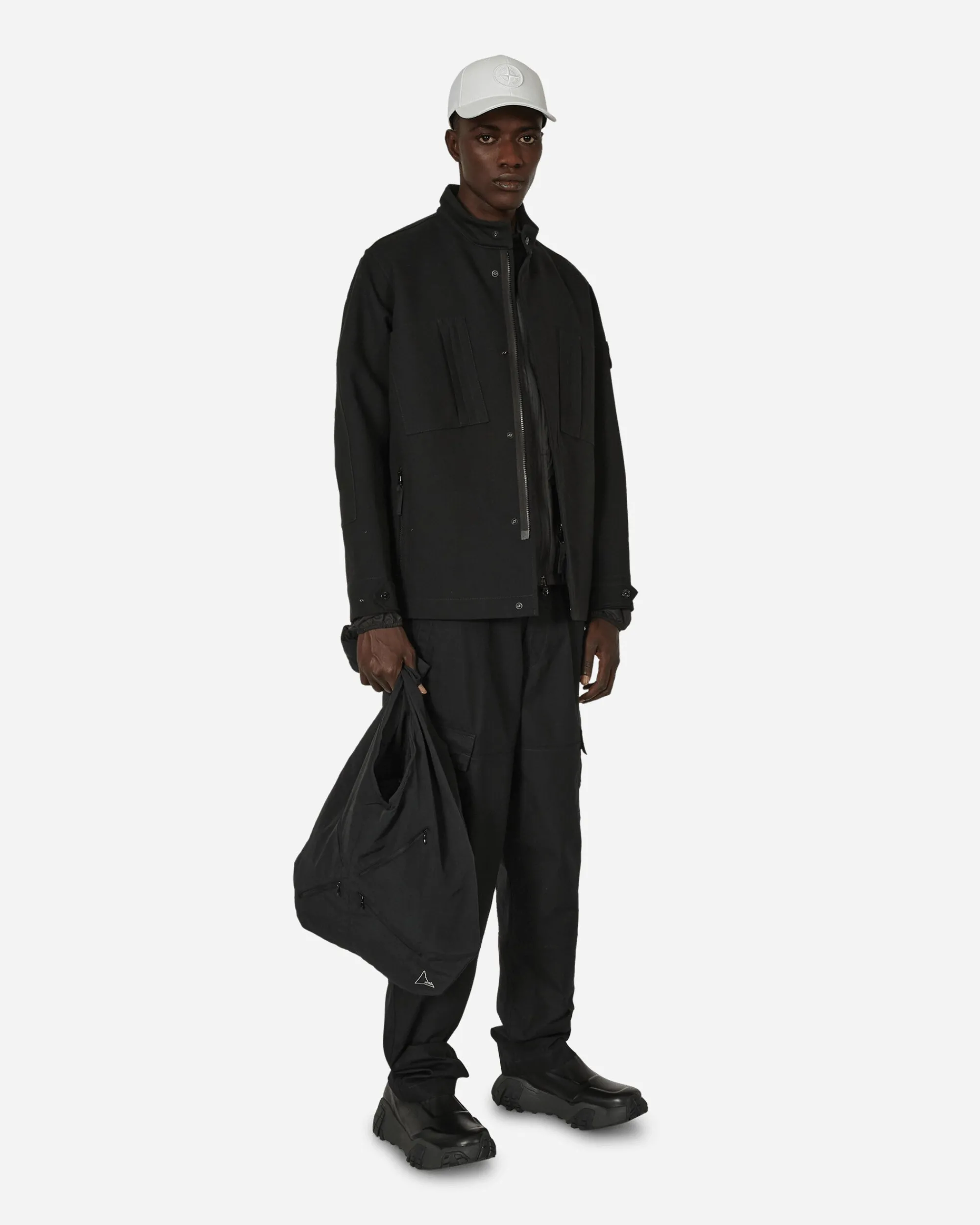 Stone Island Coats And Jackets^Ghost Piece Gabardine Doppio Jacket Black