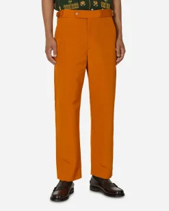 Bode Pants^Ginger Faille Trousers Orange