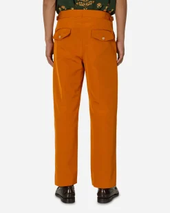 Bode Pants^Ginger Faille Trousers Orange