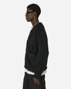 sacai Knitwear^Gonz Mohair Knit Cardigan Black