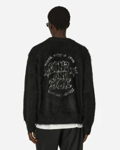 sacai Knitwear^Gonz Mohair Knit Cardigan Black