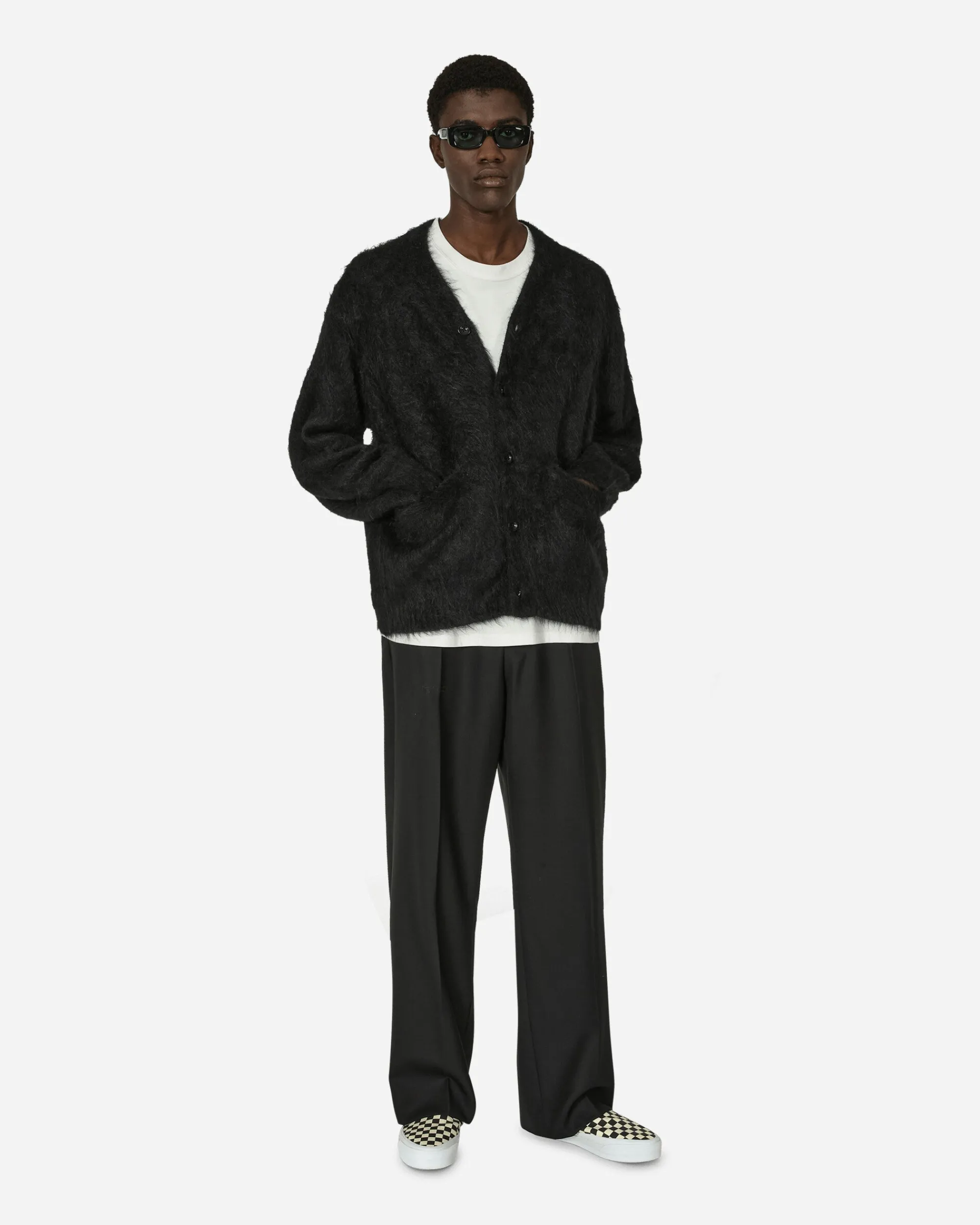 sacai Knitwear^Gonz Mohair Knit Cardigan Black