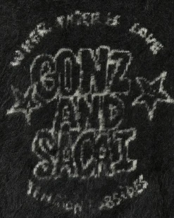sacai Knitwear^Gonz Mohair Knit Cardigan Black