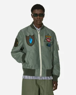 sacai Coats And Jackets^Gonz Nylon Twill Bomber Jacket Khaki