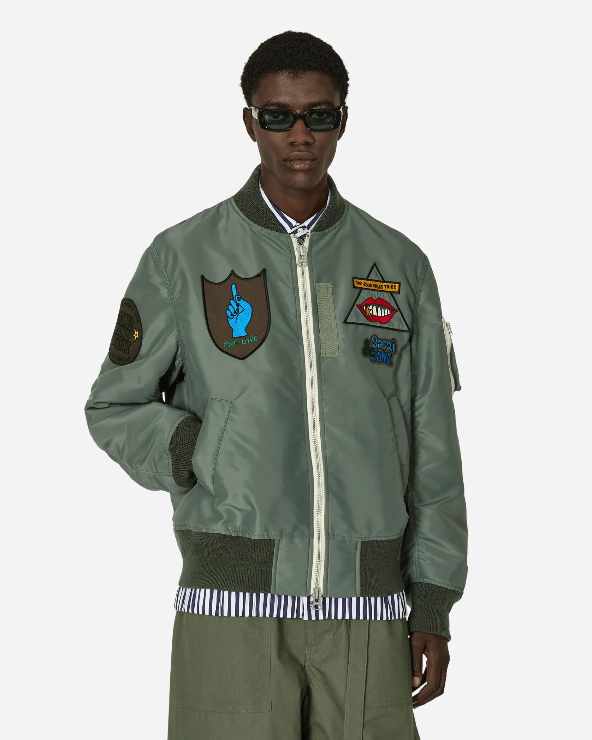 sacai Coats And Jackets^Gonz Nylon Twill Bomber Jacket Khaki