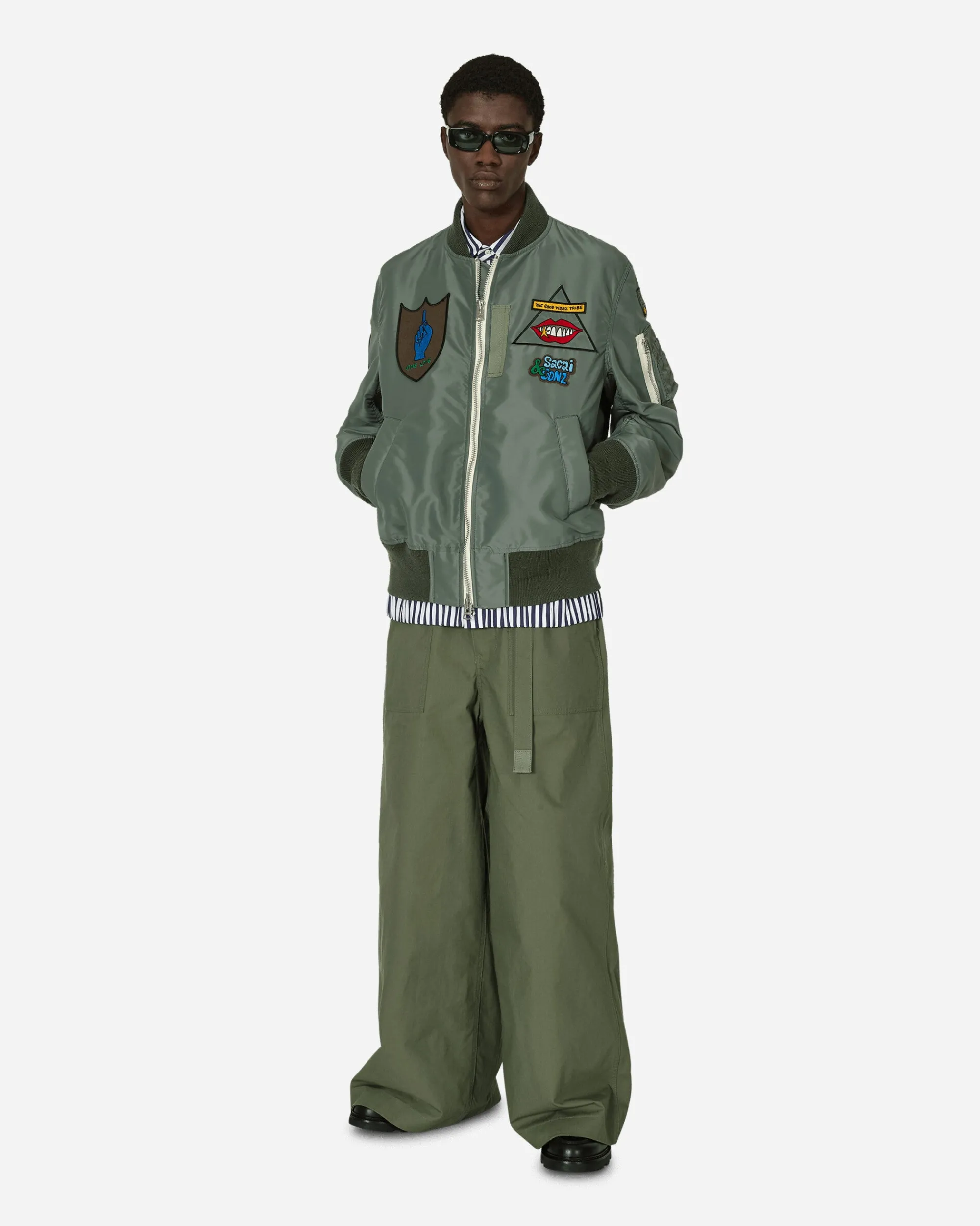 sacai Coats And Jackets^Gonz Nylon Twill Bomber Jacket Khaki