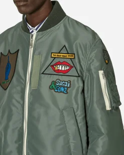 sacai Coats And Jackets^Gonz Nylon Twill Bomber Jacket Khaki