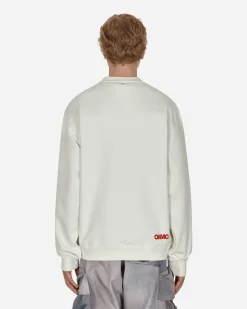 OAMC Sweatshirts^Grid Crewneck Sweatshirt White