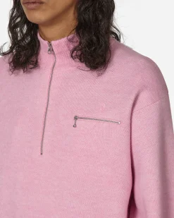 Stüssy Knitwear^Half Zip Mock Neck Sweater Pink