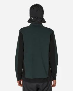 GR10K Sweatshirts^Half Zip Polo Sweater Forest Green