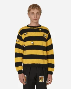 Sky High Farm Knitwear^Hand Knit Bee Knit Sweater Black