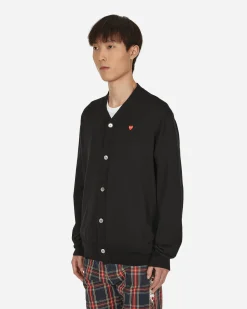 Comme Des Garçons Play Knitwear^Heart Patch Cardigan Black