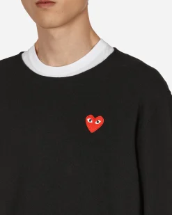 Comme Des Garçons Play Knitwear^Heart Patch Sweater Black