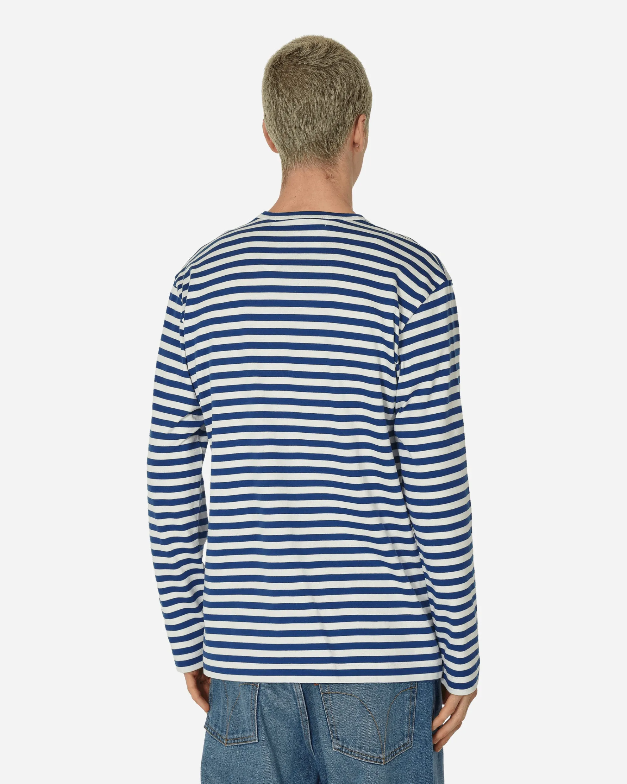 Comme Des Garçons Play T-Shirts^Heart Striped Longsleeve T-Shirt Navy