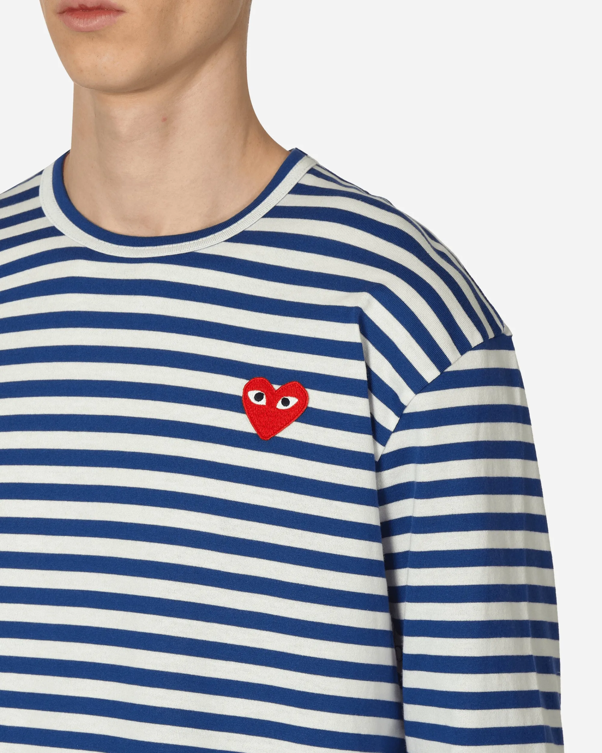 Comme Des Garçons Play T-Shirts^Heart Striped Longsleeve T-Shirt Navy