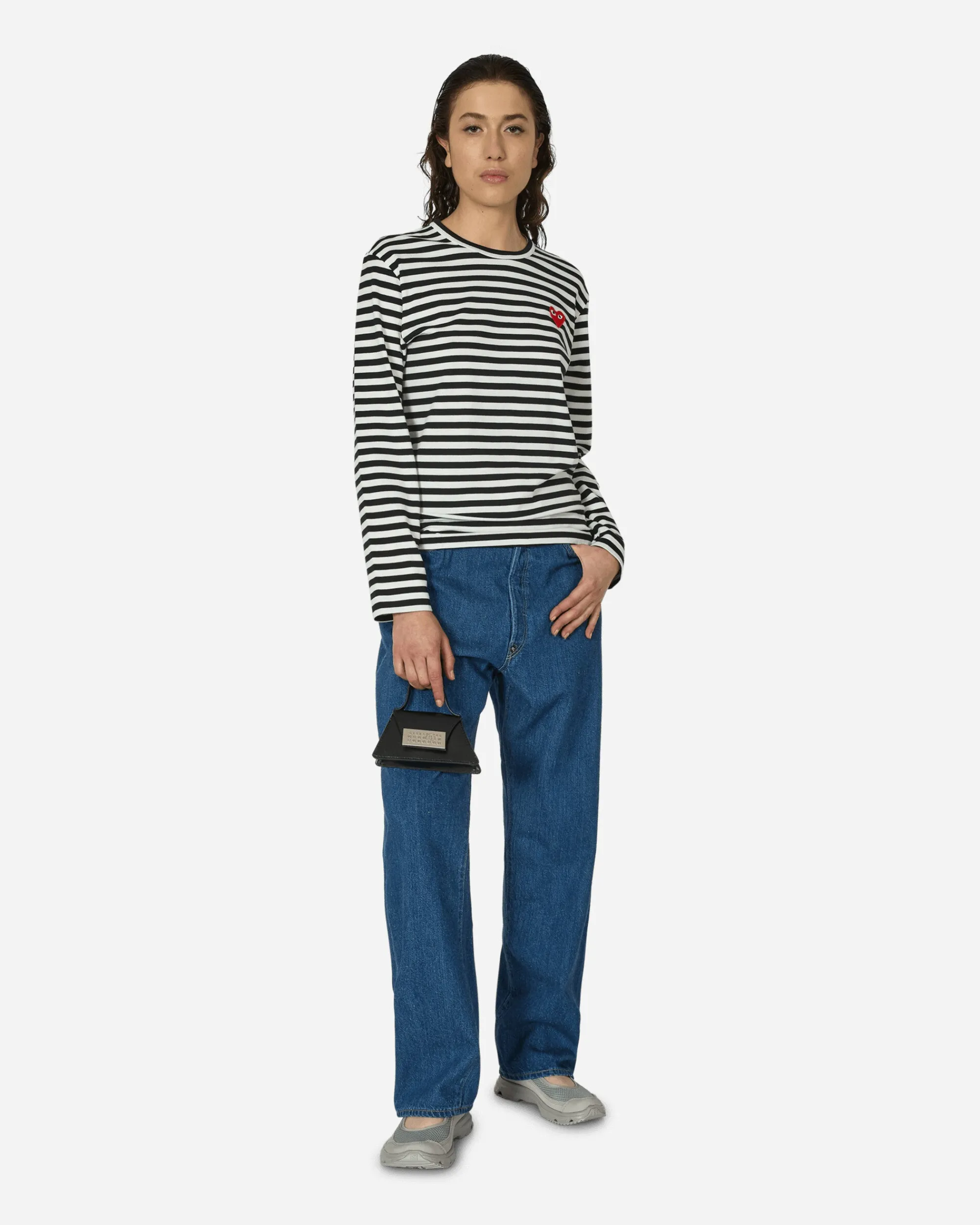 Comme Des Garçons Play T-Shirts^Heart Striped Longsleeve T-Shirt Black