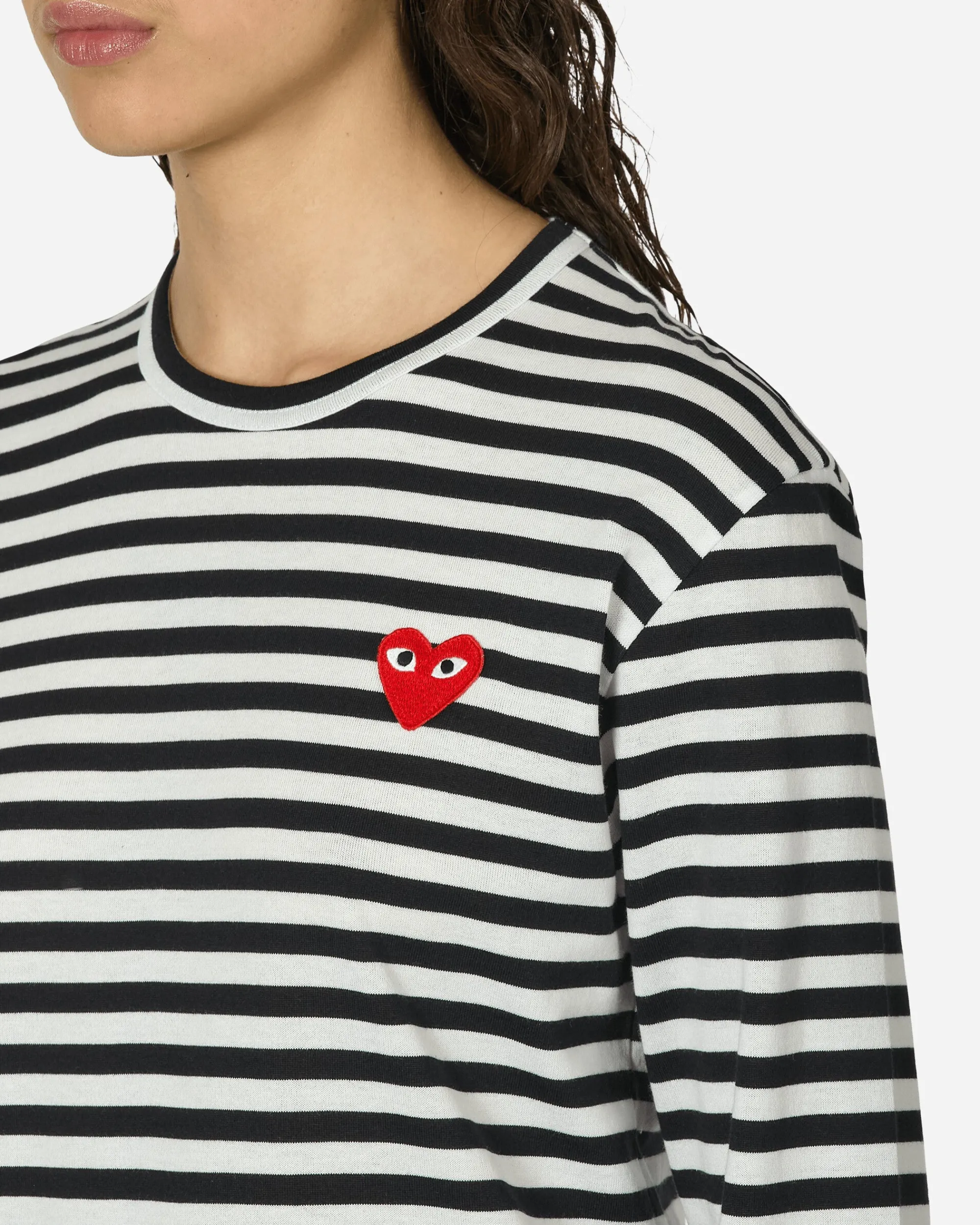 Comme Des Garçons Play T-Shirts^Heart Striped Longsleeve T-Shirt Black