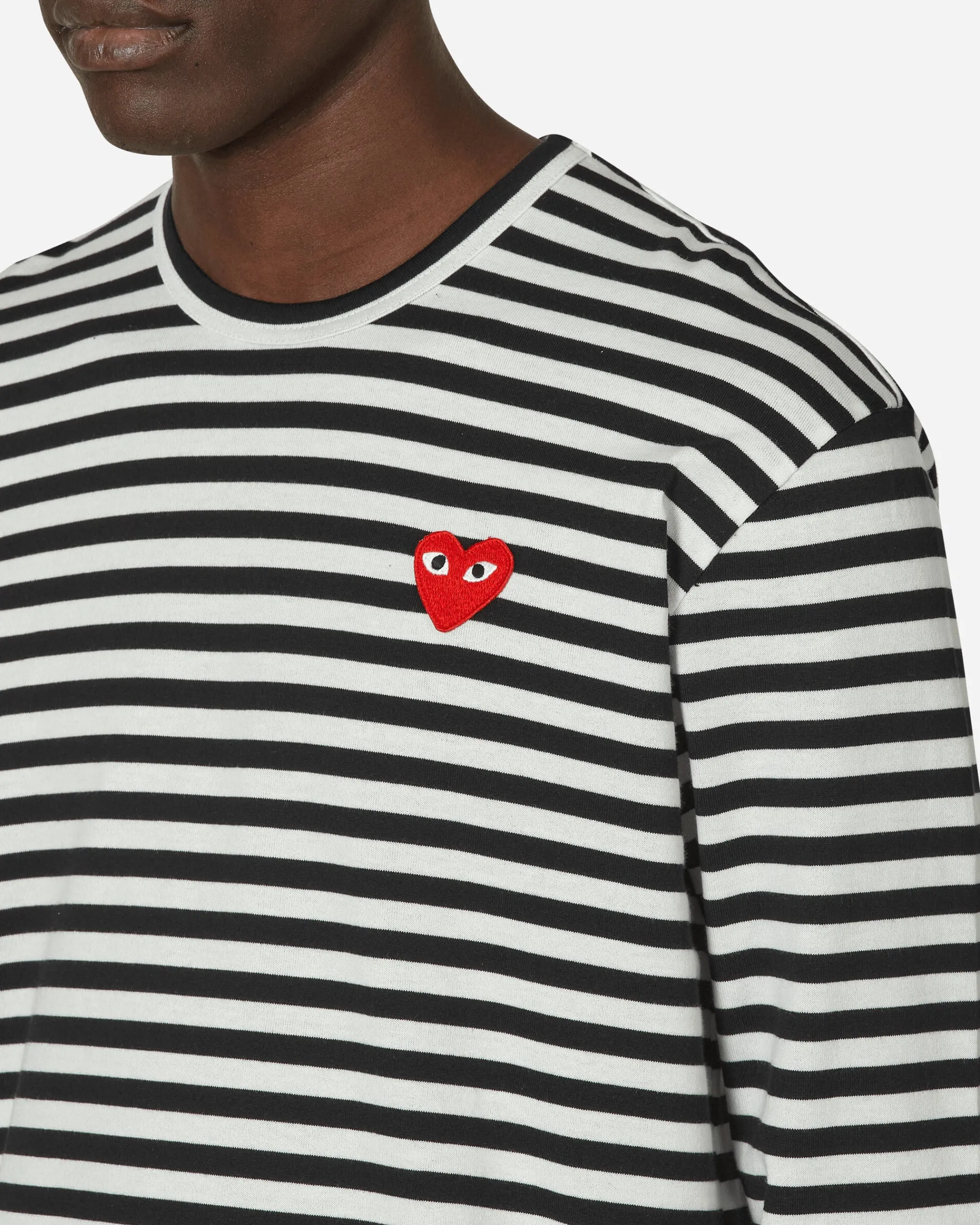 Comme Des Garçons Play T-Shirts^Heart Striped Longsleeve T-Shirt Black
