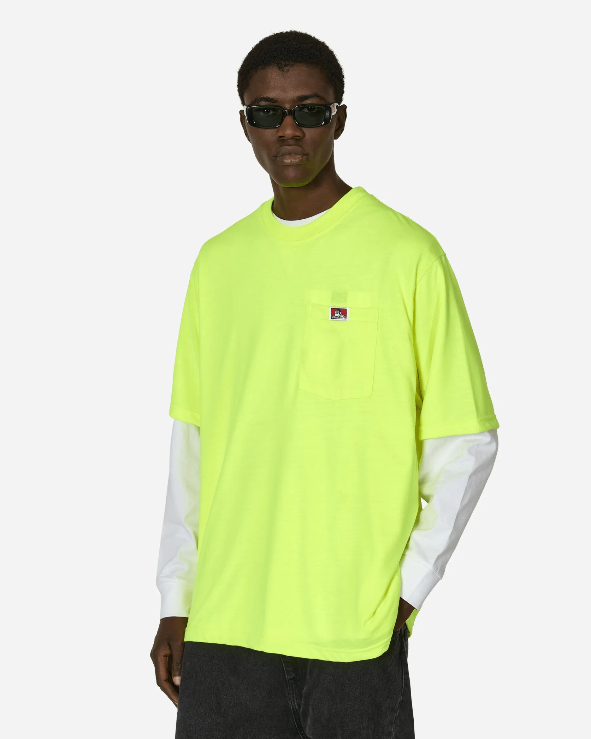 Ben Davis T-Shirts^Heavy Duty Classic Label Pocket T-Shirt Hi Vis Green