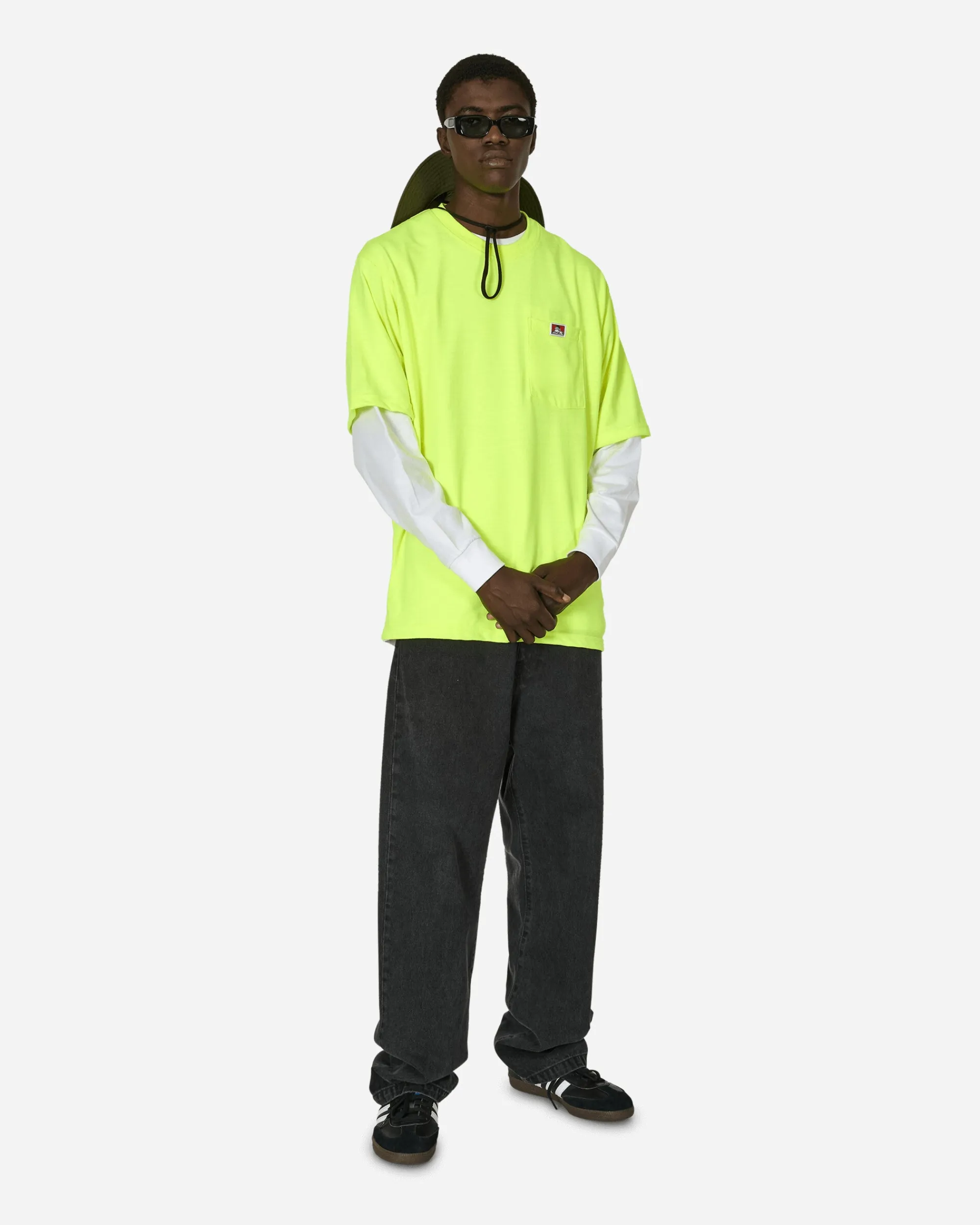 Ben Davis T-Shirts^Heavy Duty Classic Label Pocket T-Shirt Hi Vis Green