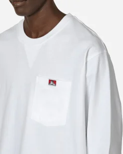 Ben Davis T-Shirts^Heavy Duty Classic Label Pocket Longsleeve T-Shirt White