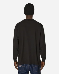 Ben Davis T-Shirts^Heavy Duty Classic Label Pocket Longsleeve T-Shirt Black