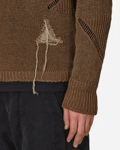 ROA Knitwear^Hemp Crewneck Sweater Brown