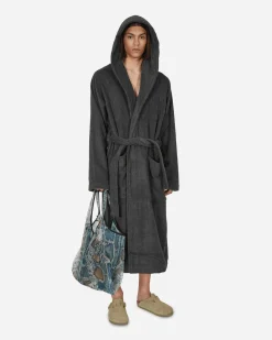 Tekla Textile^Hooded Bathrobe Ash Black