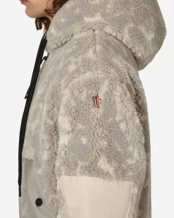 Moncler Grenoble Knitwear^Hooded Pile Cardigan Beige