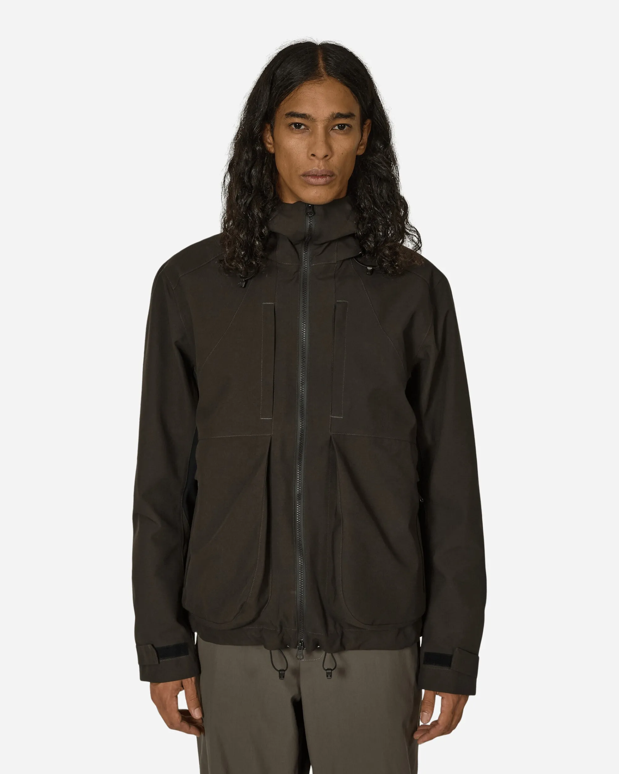 GR10K Coats And Jackets^Hoodie Skeleton Shell Dark Soil Grey