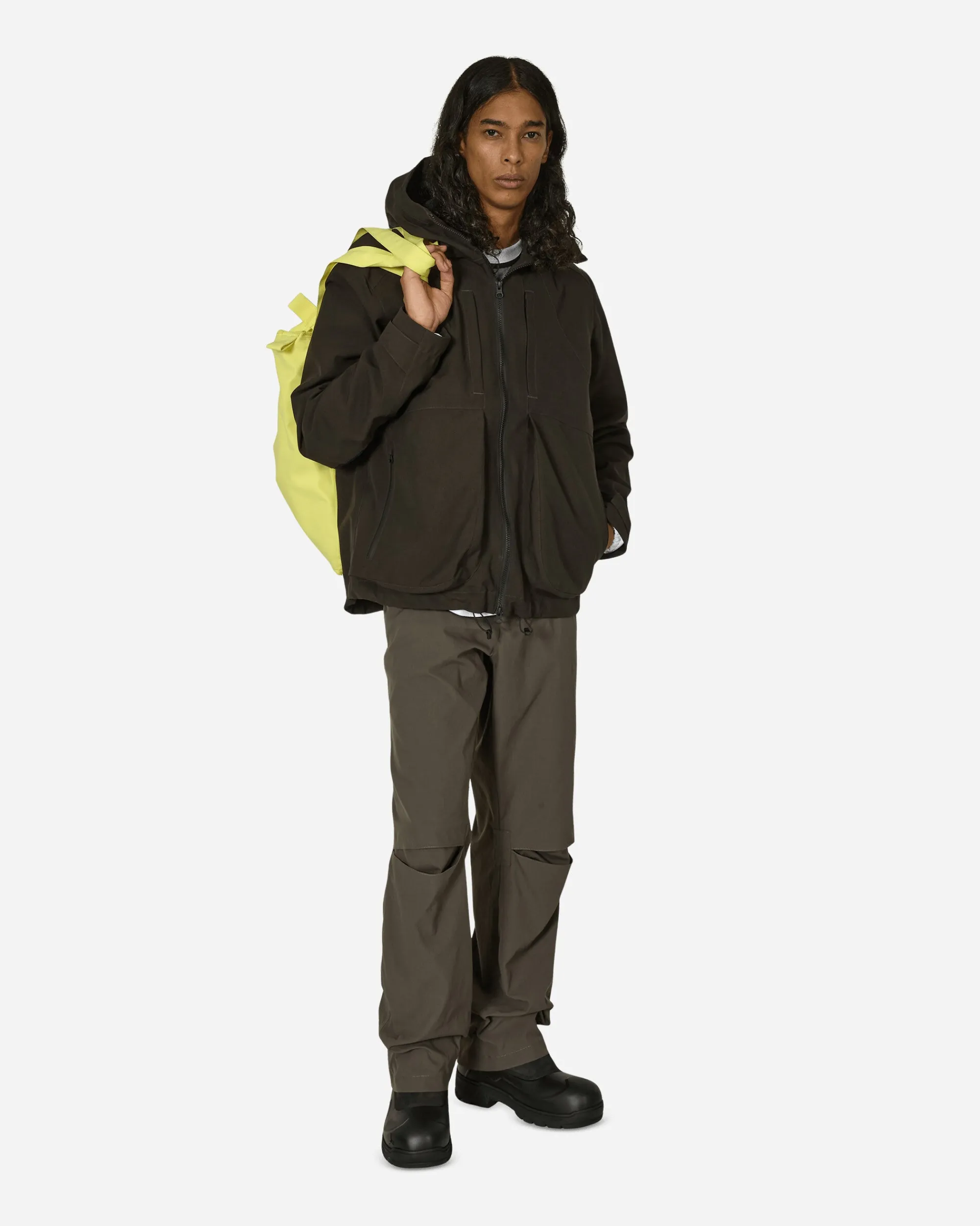 GR10K Coats And Jackets^Hoodie Skeleton Shell Dark Soil Grey