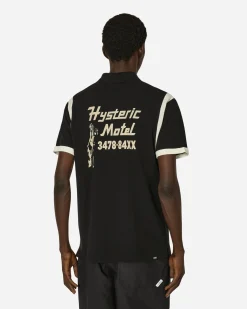 Hysteric Glamour T-Shirts^Hysteric Motel Polo Shirt Black