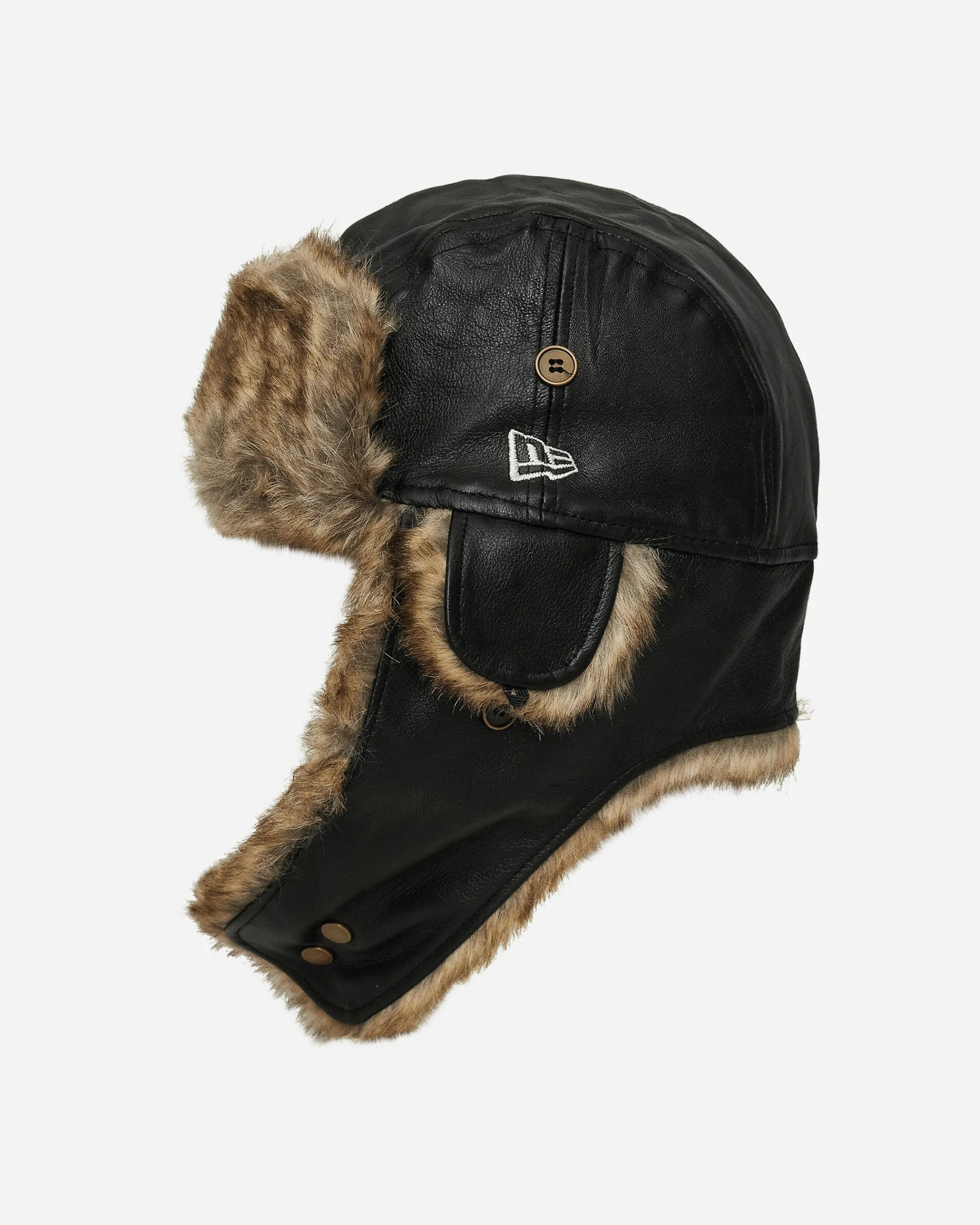 New Era Hats|Hats^Image Leather Trapper Hat Black