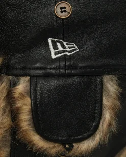 New Era Hats|Hats^Image Leather Trapper Hat Black
