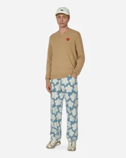 Comme Des Garçons Play Knitwear^Invader Heart V-Neck Sweater Beige