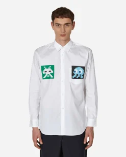 Comme Des Garçons Shirt Shirts^Invader Poplin Shirt White