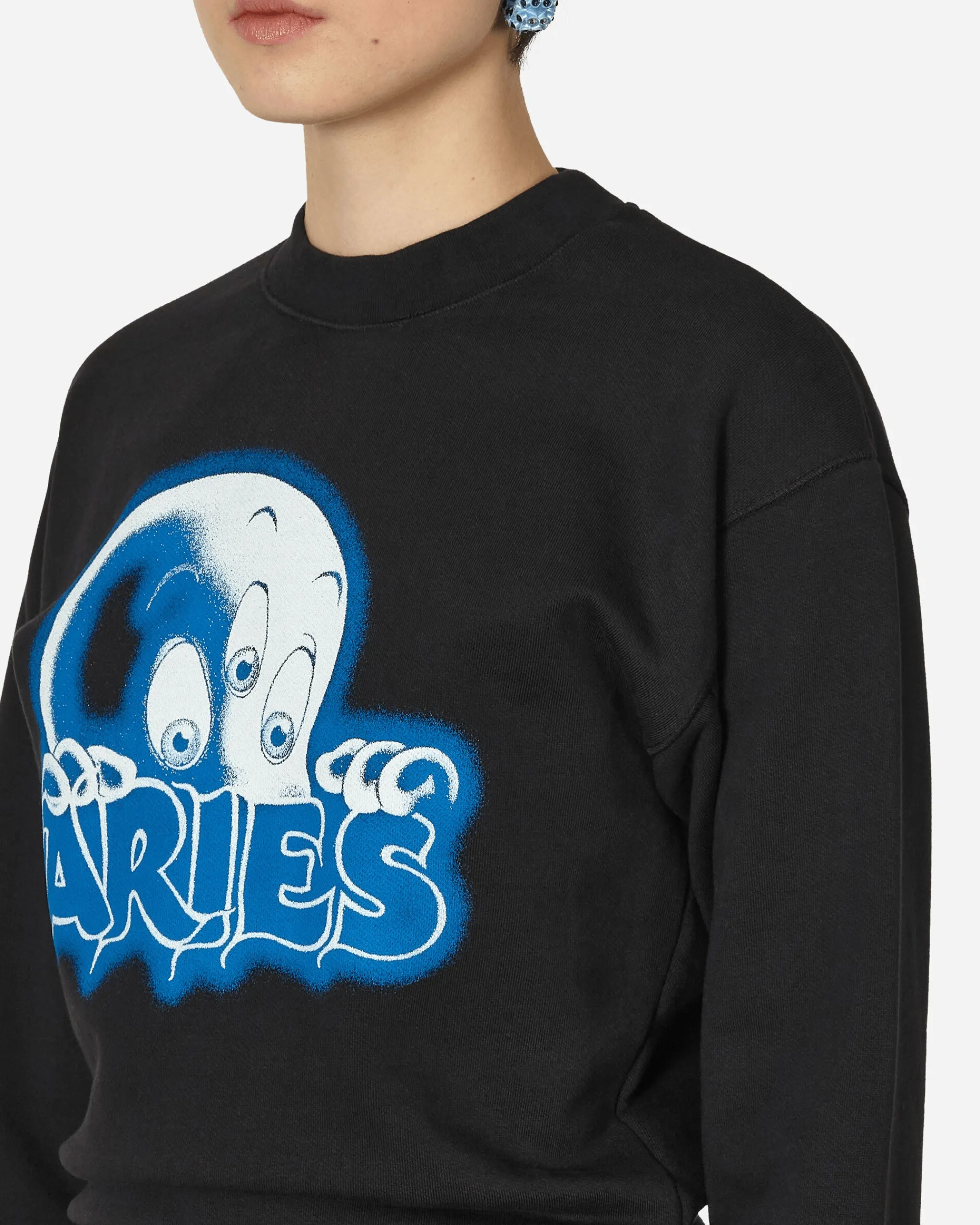 Aries Sweatshirts^Kasper Baby Crewneck Sweatshirt Black