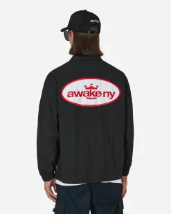 Awake NY Coats And Jackets^King Logo Twill Coaches Jacket Charcoal
