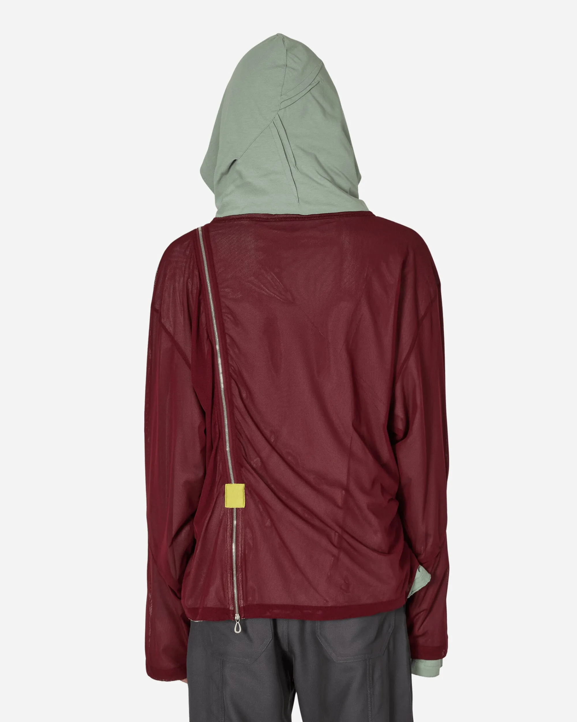 Kiko Kostadinov Sweatshirts^Knox Mesh Hoodie Jade Green / Lime / Burgundy