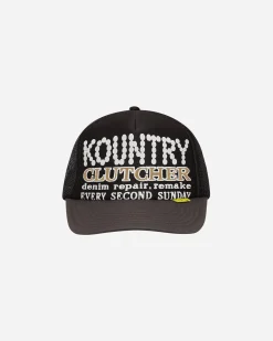 KAPITAL Hats|Hats^Kountry Pearl Clutcher Trucker Cap Black / Grey