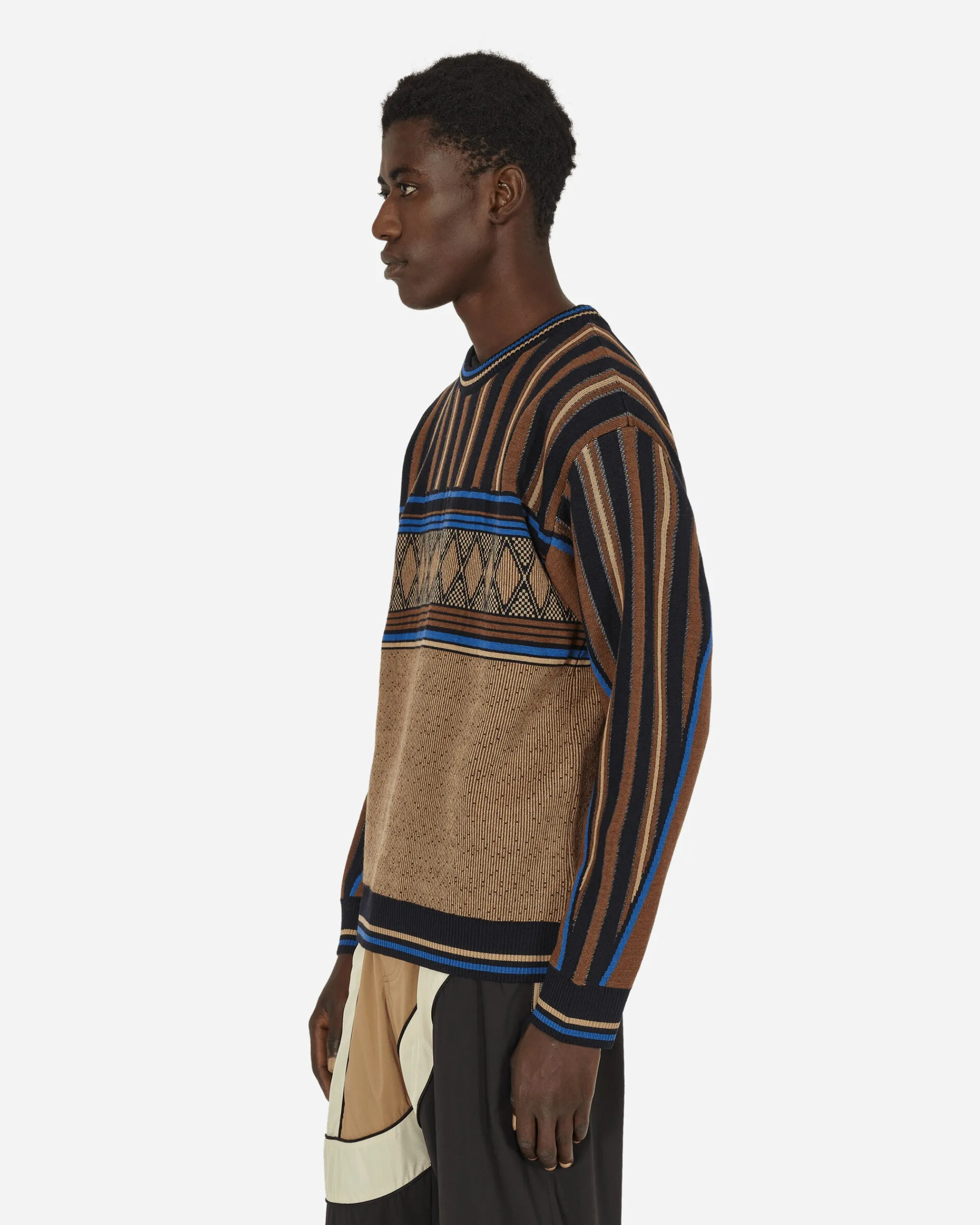 Ahluwalia Knitwear^Kuti Knitted Crewneck Sweater Brown