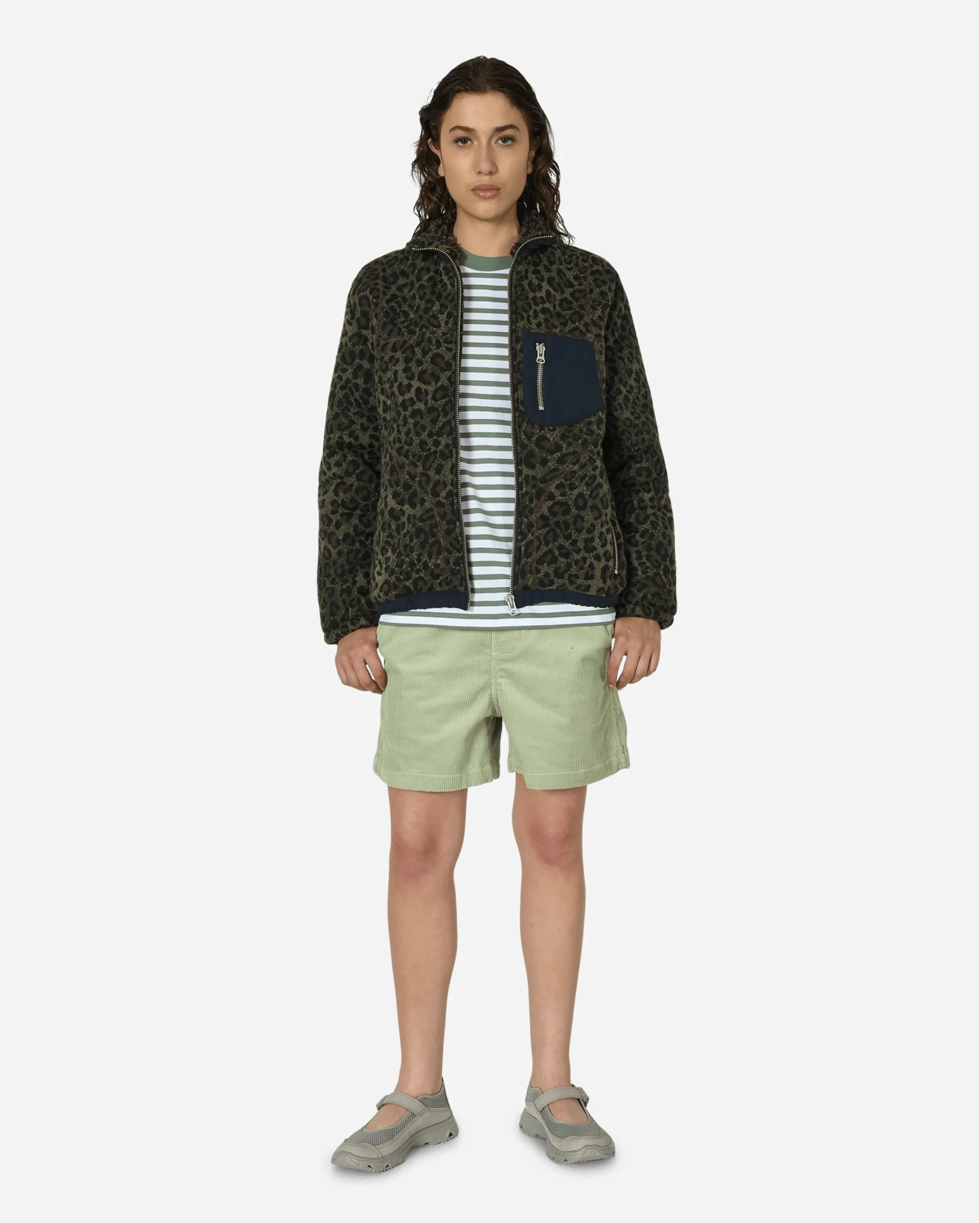 Brain Dead Coats And Jackets^Leopard Reverse Sherpa Jacket Olive
